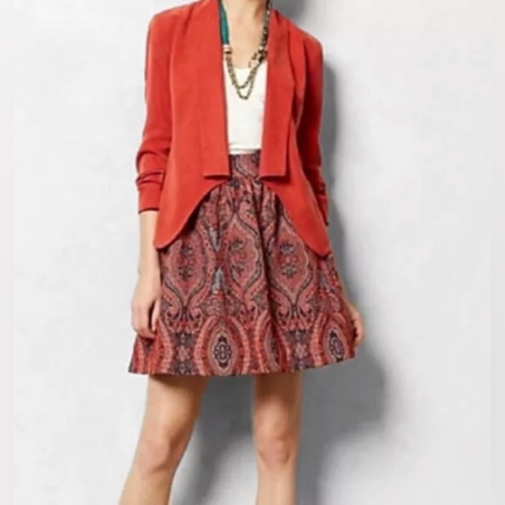 Anthropologie Moulinette Soeurs Paisley Pleated Mini Skirt
